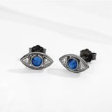 Fatima Evil Eye Earrings 925 Sterling Silver Eye Stud Earrings