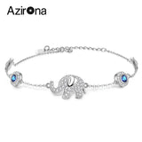 925 Silver Luck Elephant Evil Eye Bracelet Crystal Jewelry