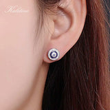 Evil Eye Earrings 925 Sterling Silver Studs Crystal Fatima Lucky Turkey Jewelry