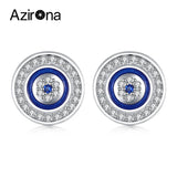 Evil Eye Earrings 925 Sterling Silver Studs Crystal Fatima Lucky Turkey Jewelry