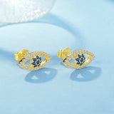 Mini Zircon Eye 925 Silver Stud Earrings for Women