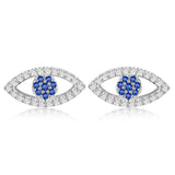 Mini Zircon Eye 925 Silver Stud Earrings for Women