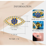 Mini Zircon Eye 925 Silver Stud Earrings for Women
