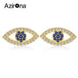 Mini Zircon Eye 925 Silver Stud Earrings for Women
