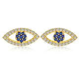 Mini Zircon Eye 925 Silver Stud Earrings for Women