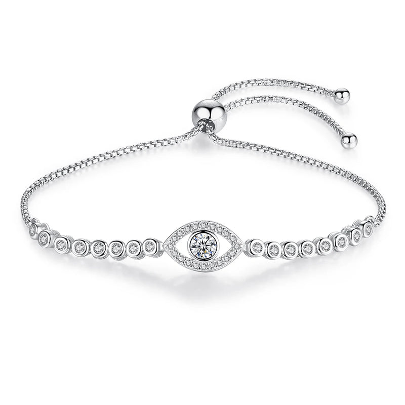 Evil Eye 925 Sterling Silver Tennis Bracelet Women Men Jewelry