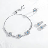 Shinee Evil Eye Stud Earrings 925 Sterling Silver CZ Exo Wedding Jewelry