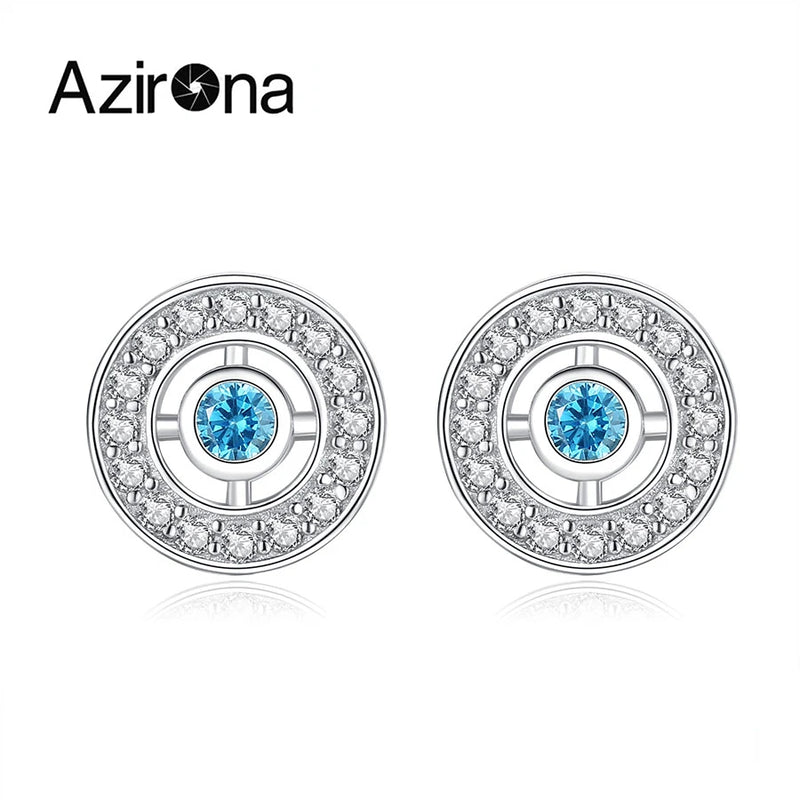 Shinee Evil Eye Stud Earrings 925 Sterling Silver CZ Exo Wedding Jewelry