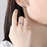 Shinee Evil Eye Stud Earrings 925 Sterling Silver CZ Exo Wedding Jewelry