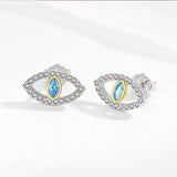Evil Eye Stud Earrings 925 Sterling Silver Vintage Small Earrings