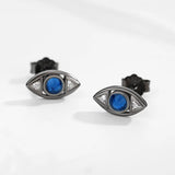 Evil Eye Stud Earrings 925 Sterling Silver Vintage Small Earrings