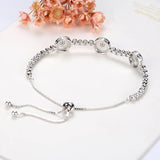 925 Silver Evil Eye Hamsa Bracelet Round Eyes CZ Crystal Tennis Bracelet