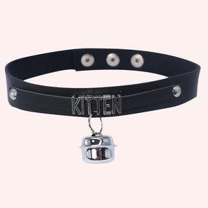 PU Leather Choker Collar Necklace Small Bell Choker Necklace