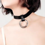 Punk Rock O-ring Rivet Choker Necklace Statement Neck Harness Gothic Collar
