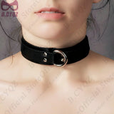 PU Leather Collar O-ring Rivets Choker Sexy Punk Necklace Harajuku Women Neck