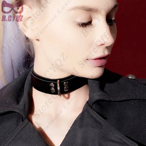 PU Leather Collar O-ring Rivets Choker Sexy Punk Necklace Harajuku Women Neck