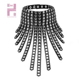 High Street Women's Tassel Choker Necklace with Rivet