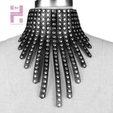 High Street Women's Tassel Choker Necklace with Rivet