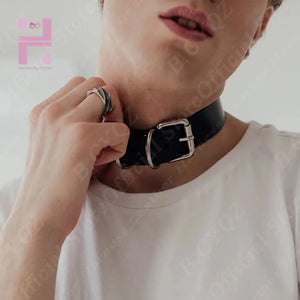 Gothic Choker Necklaces Unisex Leather Rock Kpop Punk Adjustable Collar