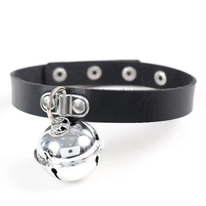 Multi-color Rock Soft Girl Leather Bell Choker Harajuku Necklace Goth Collar