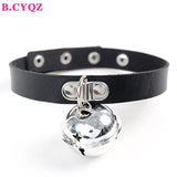Multi-color Rock Soft Girl Leather Bell Choker Harajuku Necklace Goth Collar