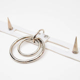 One Piece Leather Choker Necklace O-ring Pendant Riveted Collar Punk Jewelry