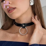 Sexy Collar Punk Choker Rock Gothic Red PU Leather O-ring Harajuku Studded Neckl