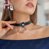 Sexy Collar Punk Choker Rock Gothic Red PU Leather O-ring Harajuku Studded Neckl