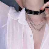 Sexy Punk Leather Spike Rivet Choker Collar Necklace for Women