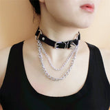 Sexy Punk Leather Spike Rivet Choker Collar Necklace for Women