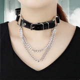 Sexy Punk Leather Spike Rivet Choker Collar Necklace for Women