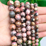 Natural Argentina Rhodochrosite Stone Beads for DIY Jewelry Making 15''