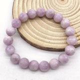 Natural Kunzite Stone 10mm Round Bead Bracelet Girl Gift Purple