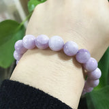 Natural Kunzite Stone 10mm Round Bead Bracelet Girl Gift Purple