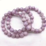 Natural Kunzite Stone 10mm Round Bead Bracelet Girl Gift Purple