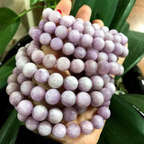 Natural Kunzite Stone 10mm Round Bead Bracelet Girl Gift Purple