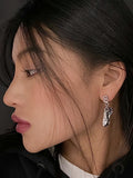 B Letter Unique Niche Earrings Hip Hop Metal