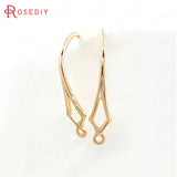 18mm High Plated Brass Rhombus Pattern Earring Hooks