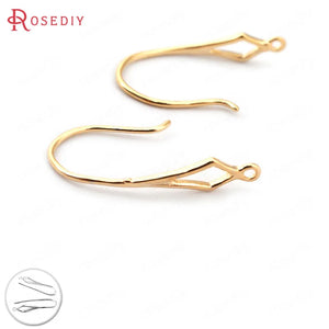 18mm High Plated Brass Rhombus Pattern Earring Hooks