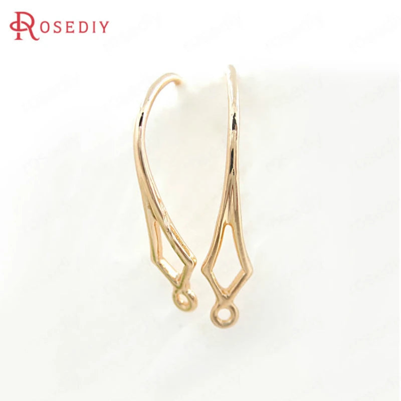 18mm High Plated Brass Rhombus Pattern Earring Hooks
