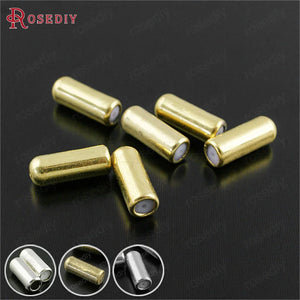 50 PCS 9.4x2.8mm 10x4mm Plated Brass + Rubber Hat Pin Brooch Stopper