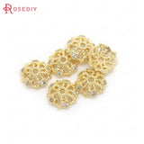 6mm-11mm Brass Zircon High Plated Bead Caps Jewelry Findings
