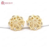 6mm-11mm Brass Zircon High Plated Bead Caps Jewelry Findings