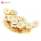 6pcs 11x14mm Brass Zircon Star Charms Pendants DIY Jewelry Findings