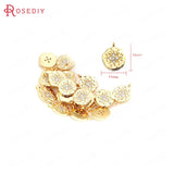 6pcs 11x14mm Brass Zircon Star Charms Pendants DIY Jewelry Findings