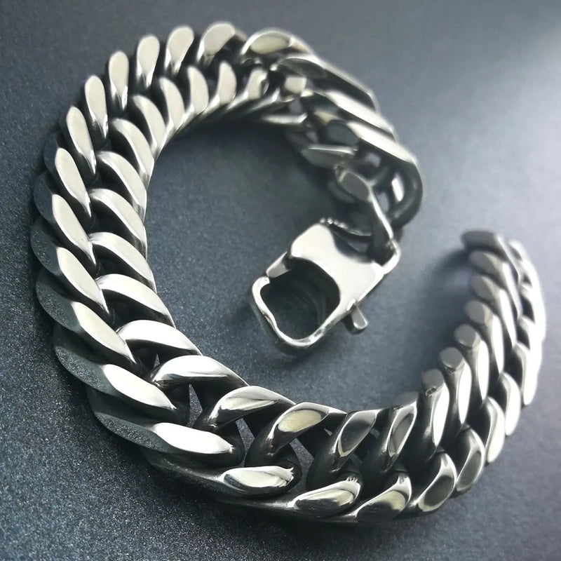 B107BAS Stainless Steel Bracelet Bangle Men's Boys