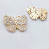 2pcs High Brass & Zircon Butterfly Charm Pendants