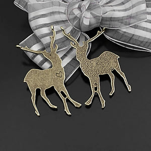 10pcs 60x26mm Antique Bronze Deer Charms Pendants DIY Jewelry Findings