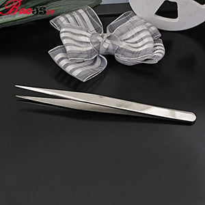 2 Pcs Rhodium Steel Tweezers Diy Jewelry Findings Accessories