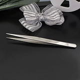 2 Pcs Rhodium Steel Tweezers Diy Jewelry Findings Accessories